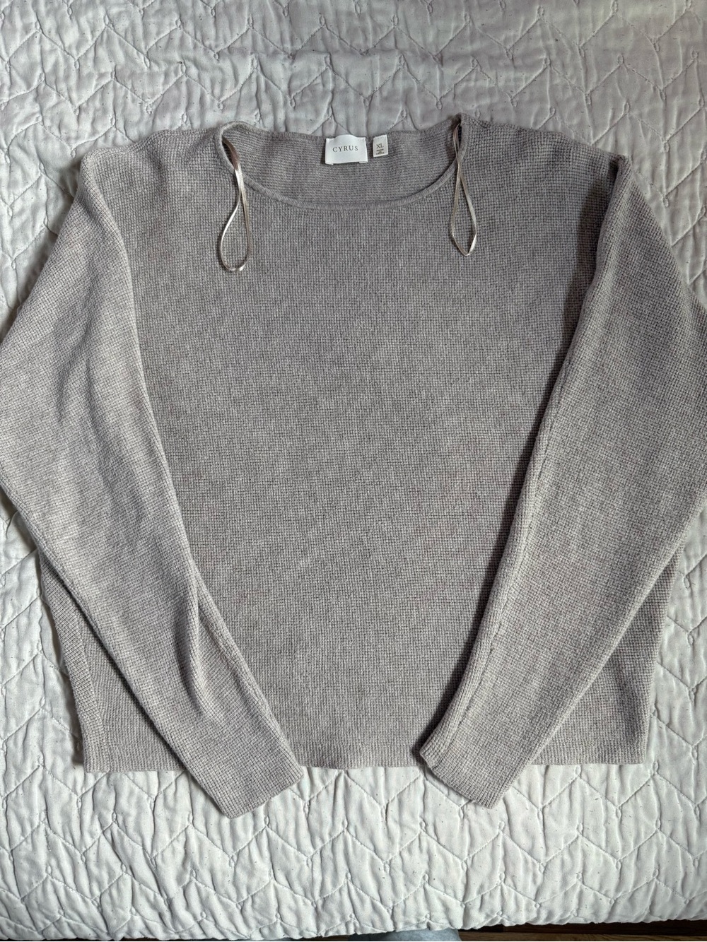 Cyrus Women's Crewneck Sweater in Light Taupe Gray